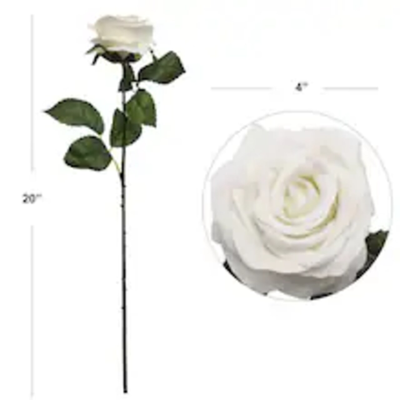 Set of 96 Elegant 20" White Open Roses 4" Diameter Head - Artificial Floral Decor for Weddings, Events, and Home Decoration, Floral Home by Artificial Flowers